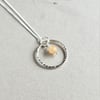 Citrine Silver Circle Necklace