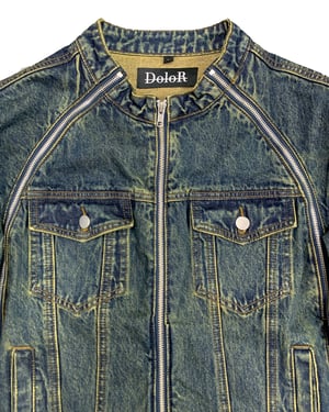 Image of DOLOR - Heavyweight Denim Moto Jacket