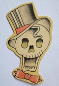 Image of original antique vintage sailor ned resinol skull top hat tattoo flash 2.5x4