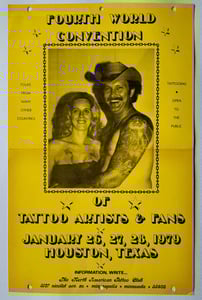 Image of original vintage 1979 houston tattoo convention dave yurkew flyer poster 11x17