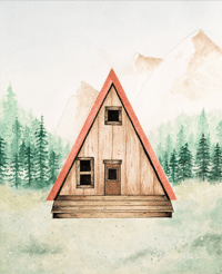 Image 2 of A Frame Cabin Print