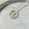 Citrine Silver Circle Necklace