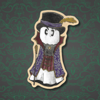 Kraft Paper Sticker Swoopy Ghost Vampire