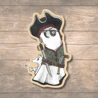 Kraft Paper Sticker Swoopy Ghost Pirate Costume