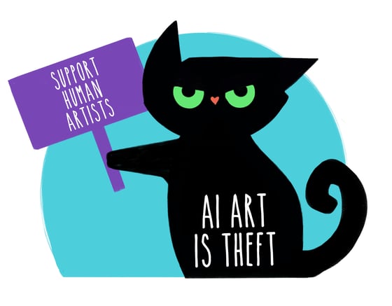 Image of AI Art Theft Pin - Pre-Order