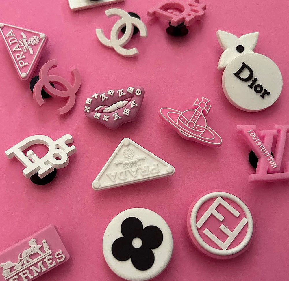 Pink croc charms sales