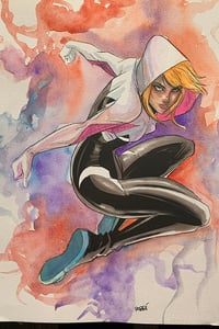Image 5 of Spider-Gwen Watercolor Commission 11 x14 in