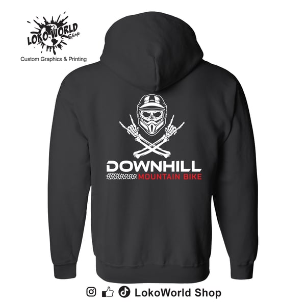 Image of Downhill, Mountain Bike, MTB, Black Hoodie