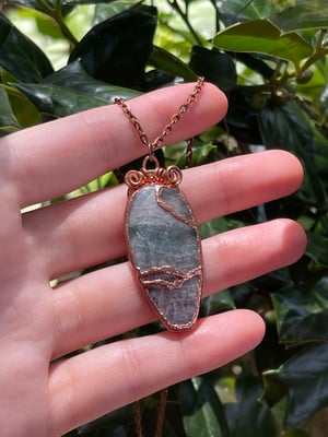 Kintsugi Style Rainbow Fluorite Electroform Pendant