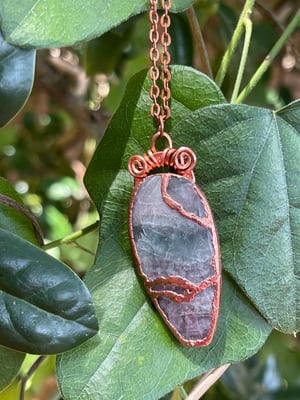 Kintsugi Style Rainbow Fluorite Electroform Pendant
