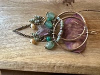 Image 11 of Atlantis . Brass, Roman Glass and Gemstones earrings/ n97