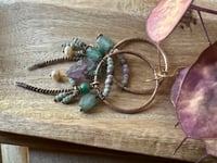 Image 14 of Atlantis . Brass, Roman Glass and Gemstones earrings/ n97