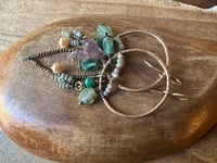 Image 17 of Atlantis . Brass, Roman Glass and Gemstones earrings/ n97