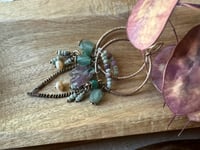 Image 15 of Atlantis . Brass, Roman Glass and Gemstones earrings/ n97