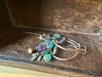 Image 22 of Atlantis . Brass, Roman Glass and Gemstones earrings/ n97