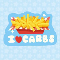 Image 2 of I <3 Carbs French Fry Sticker