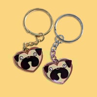 Image 5 of Heart Pug Keychain