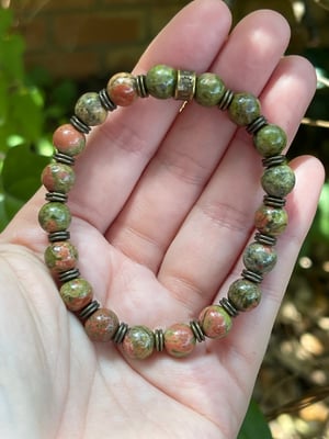 8mm Unakite Stretch Bracelet
