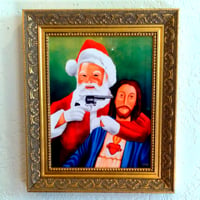 Image 2 of Santa vs Jesus - Special Edition - Framed Metal Print