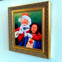 Image 3 of Santa vs Jesus - Special Edition - Framed Metal Print