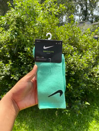 Image 1 of Teal Nike Socks 