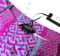 Image 4 of Versace Men's La Greca Pink Silk Shorts (Size 50 Euro)