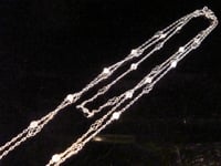 Image 1 of EDWARDIAN 18CT WHITE GOLD DIAMOND LONGUARD CHAIN 1.84CT 40 INCHES