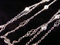 Image 2 of EDWARDIAN 18CT WHITE GOLD DIAMOND LONGUARD CHAIN 1.84CT 40 INCHES