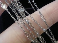 Image 4 of EDWARDIAN 18CT WHITE GOLD DIAMOND LONGUARD CHAIN 1.84CT 40 INCHES