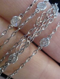 Image 6 of EDWARDIAN 18CT WHITE GOLD DIAMOND LONGUARD CHAIN 1.84CT 40 INCHES