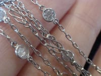 Image 7 of EDWARDIAN 18CT WHITE GOLD DIAMOND LONGUARD CHAIN 1.84CT 40 INCHES