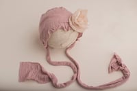 Image 1 of BIANKA ruffle bonnet decorated with flower