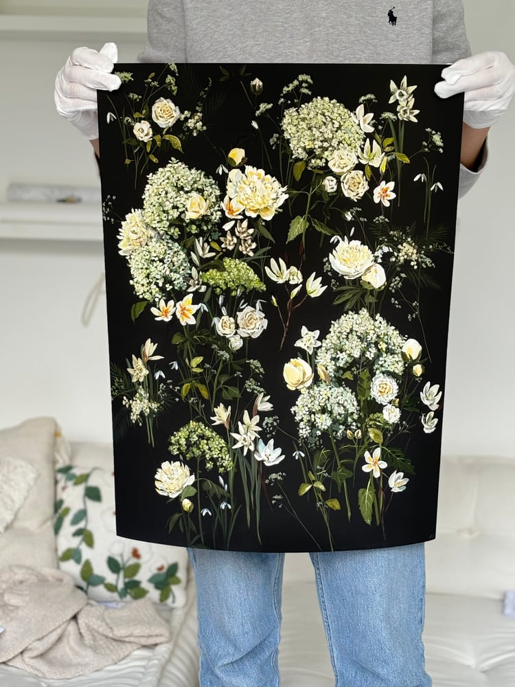 Image of SEASONS IN CREAM AND GREEN - GICLÉE PRINT