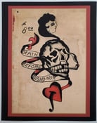 Image of antique vintage ted hamilton opium dream skull tattoo flash peoria 8x10 giclee