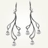 Hama Rikyu Earrings with White Topaz, Sterling Silver