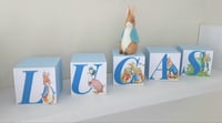 Image 6 of Peter rabbit Inspired Wood Name Blocks,Peter rabbit nursery,Peter rabbit new baby gift,Peter rabbit 