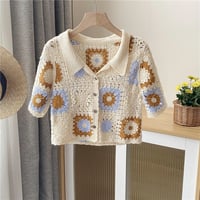 Crocheted Floral Cardigan