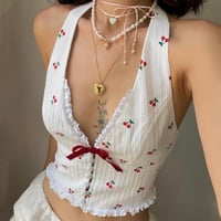 Image 1 of FRENCH CHERRY CROP TOP