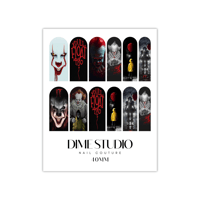 Image 2 of PENNYWISE & GEORGIE HALLOWEEN HORROR NAIL DECALS 