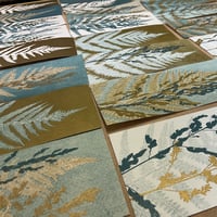 Image 5 of Hand printed cards in turquoise and gold