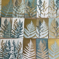 Image 6 of Hand printed cards in turquoise and gold 