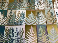 Image 7 of Hand printed cards in turquoise and gold