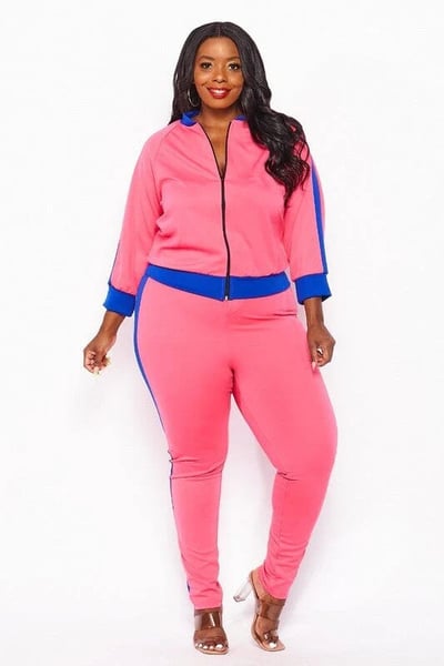 Image of 3PACK PLUS SIZE COLORBLOCK JOGGER SET