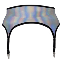Image 1 of Holographic Spandex Garter Belt