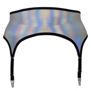 Holographic Spandex Garter Belt