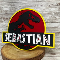 Image 2 of Jurassic Park Themed Personalised Sign