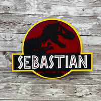 Image 1 of Jurassic Park Themed Personalised Sign