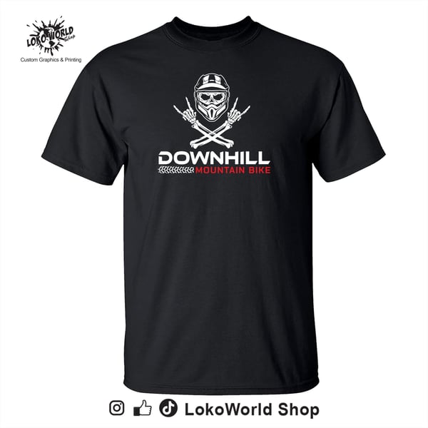 Image of Downhill, Mountain Bike, MTB, Black T-Shirt