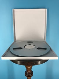 Image 2 of Burlington Recording 1/4" x  10.5" SILVER NAB Aluminum Metal Reel with White Hinged Set up Box NEW