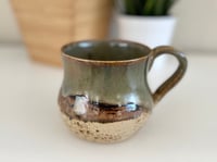 Image 1 of Green, copper brown and beige 16oz ceramic stoneware mug